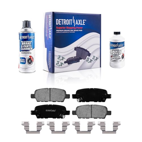 Image of Detroit Axle - Brake Kit for Nissan Murano Pathfinder INFINITI JX35 QX60, | Drilled & Slotted Disc Brake Rotors Ceramic Brakes Pads Replacement 12.60 inch inch Front and 12.13 inch inch Rear Rotor