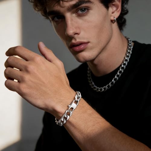 Pulsera de cadena para hombre de acero inoxidable miniatura 5