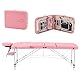 YOUNIKE Massageliege Mobile Klappbar 3 Zonen Höhenverstellbare Massagebank Aluminium mit Kopfstütze & Armlehnen und Tragtasche Massagetisch für Kosmetik Spa Salon Tattoo (Rosa)