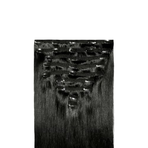 20" Clip-In Hair Extensions Natural Black 9 Piece