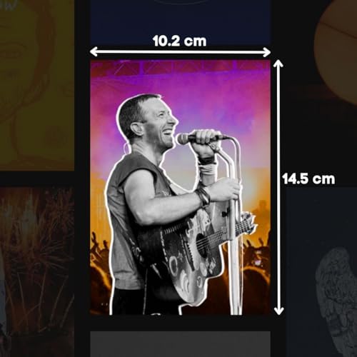 Image of auraposter Coldplay Poster (Set of 40) | Coldplay Band Mini Posters (15 x10 cm) | Mini Posters of Coldplay's songs for Wall, Bedroom, Living room | Coldplay Songs Poster| Glue Dots Included
