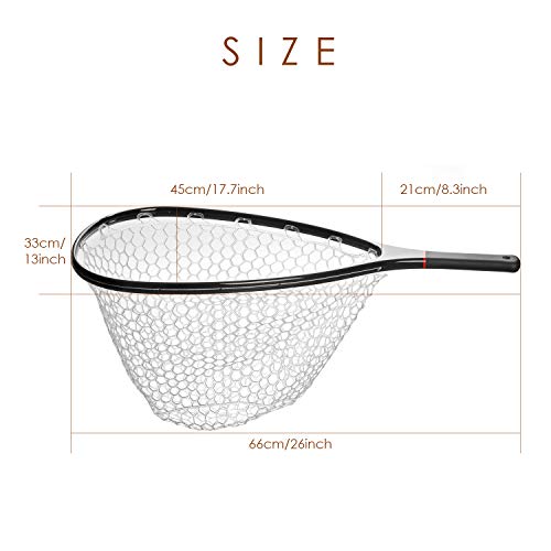 Sf Fly Fishing Stealth Carbon Fiber Landing Net Soft Silicone Rubber Mesh Steelhead Catch And Release Net With Black Magnetic Net Release Combo Kit #TOP1