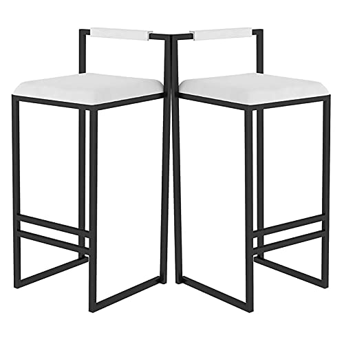 Juego de 2 taburetes de altura de barra con respaldo y patas de horquilla doradas, asiento tapizado para cocina, comedor, sala de estar (varios tamaños)