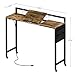 YATINEY Overbed Table with Wheels, Laptop Desk with Charging Station, Recliner Table with Adjustable Stand and Storage, Chair Table for Home, Dormitory, Sofa, Rustic Brown and Black SF03UBR