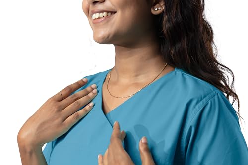Image of Uniform Craft Women's 4 Pocket Scrub Suit Set | Medical Uniform | Cross V-Neck Poly Cotton | Short Sleeve Hospital Wear | Ideal for Doctors & Nurses (Light Teal, XL)