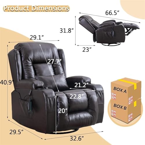 Sillón reclinable masaje con función giratoria miniatura 2