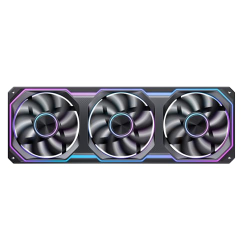 Image of JONSBO XA-360B PC Case Fan, Silent Computer Fan,Dual-Light Effect, Switch At Will,All-in-One, Single Frame Unit with3x120mm ARGB Fans,3Pin ARGB, Fan 2400RPM,28MM Thick,Black