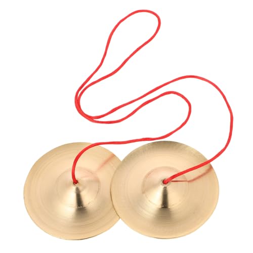 Holibanna 1 Pair Finger Cymbals Chic Musical Instruments for Dance Parties Belly Dancing and Entertainment Easy to Carry Fun Music Props