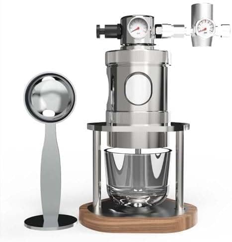 Espresso Maker Coffee Machine 58mm Pneumatic Portable Manual Coffee Machine w/Pressure Gauge,16Bar Fast Extraction,Stainless Steel,Detachable Design