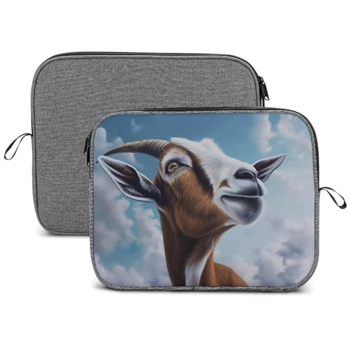 Funda para portátil impermeable con diseño de cabra azul 14 pulg miniatura 1