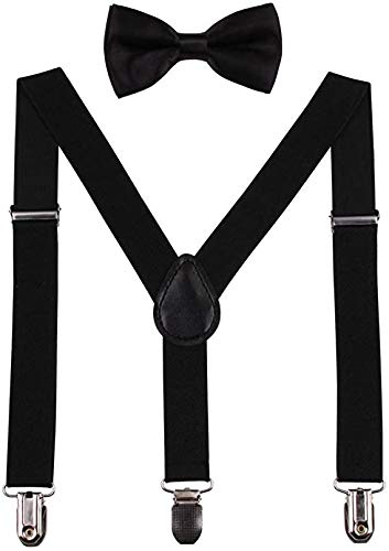 RR DESIGN Adjustable Y-Back Elastic Suspender & Bow for Babies, Kids, Boys & Girls(8-15 years)