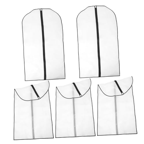NUOBESTY 5pcs Garment Bags for Clothes Storage Hanging Clothing Cover for Suits and Lightweight Peva for Closet and Travel