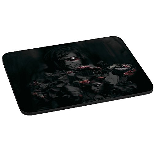 Computer Mouse Pad - In Loving Zombie Girl Dead Roses
