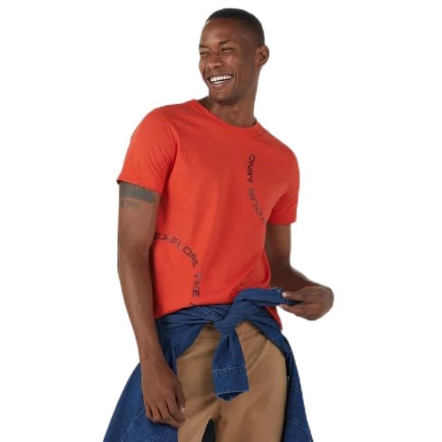 Camiseta Masculina Algodão Orgânico Malwee Ref. 106400 Cor:Laranja;Tamanho:M
