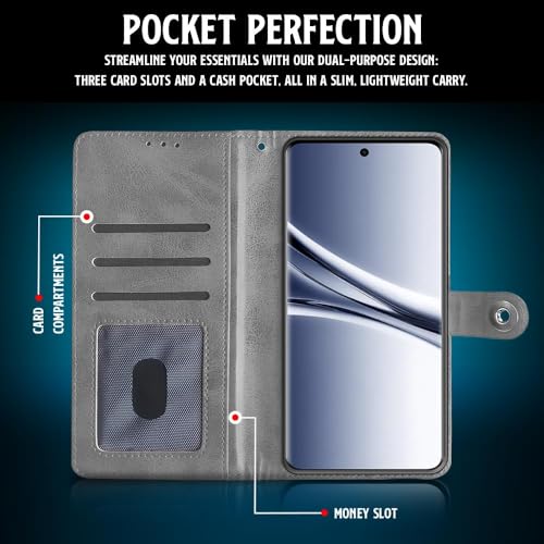Image of WOW IMAGINE Shock Proof Flip Cover Back Case for Mi Redmi Note 15 5G 2025 | Poco M8 5G (Magnetic Button Flip Case | Wallet Pockets & Stand | Leather Finish | Aquamarine)