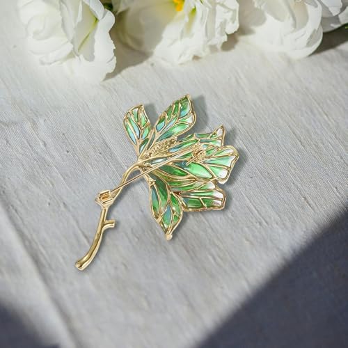 Image of Crystal Flower Brooch Pins for Women Elegant Enamel Rhinestone Floral Brooches Pin Fashion Jewelry for Party Dance Wedding Banquet Brooch for Women Gift