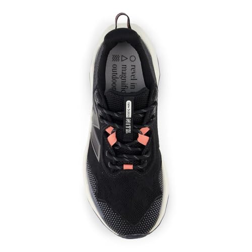 New Balance Women's DynaSoft Nitrel V6 Trail Running Shoe, Black/Castlerock/Sunfade Red, 8.5 M