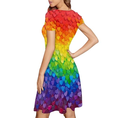 Image of Biyejit Women's Summer Casual Short Sleeve T-Shirt Swing Dress Crew Neck Plus Size S-4XL