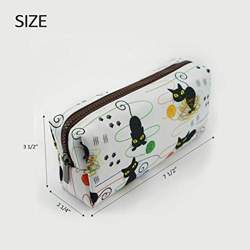 LParkin Cute Cat Pencil Case Bag Knitting Notion Pouch Kitten Gifts for Cat Lovers Makeup Bag Cosmetics Bag Zipper Closure Portable Stationery Organizer Kawaii Box Gadget Bag Multi-Purpose Bag Travel2