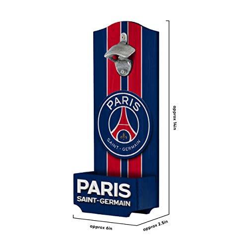 FOCO Ligue 1 Football Paris Saint Germain Fan Wooden Wall Mounted Bottler Opener with Catcher - Image 2