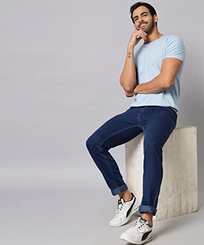 Image of STUDIO NEXX Men's Regular Fit Jeans|Stretchable Mid Rise Denim |Contrast Detailed Stitch