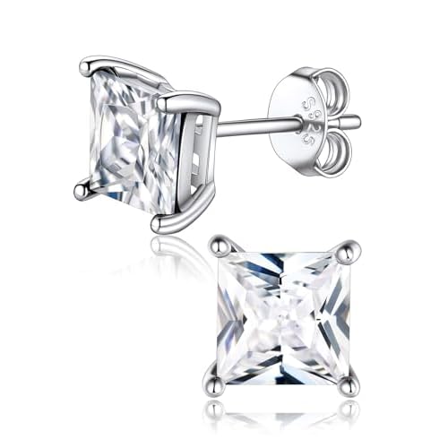 FaithHeart 925 Sterling Silver Birthstone Earrings for Women, Dainty Heart/Princess Cut/Celtic Knot/Cross Birthstone Stud Earrings for Women Pure Silver Birthstone Jewelry Gifts for Mom Daug