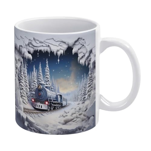 3D Christmas Train Mug Funny Coffee Mug - 11Oz ...