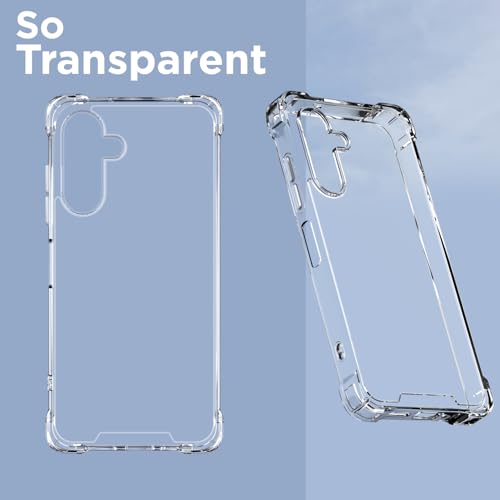 Image of Amazon Basics Back Cover for Samsung Galaxy M16 5G PC + TPU Clear Transparent Raised Edges Shockproof Protective Phone Bumper Case(Transparent)