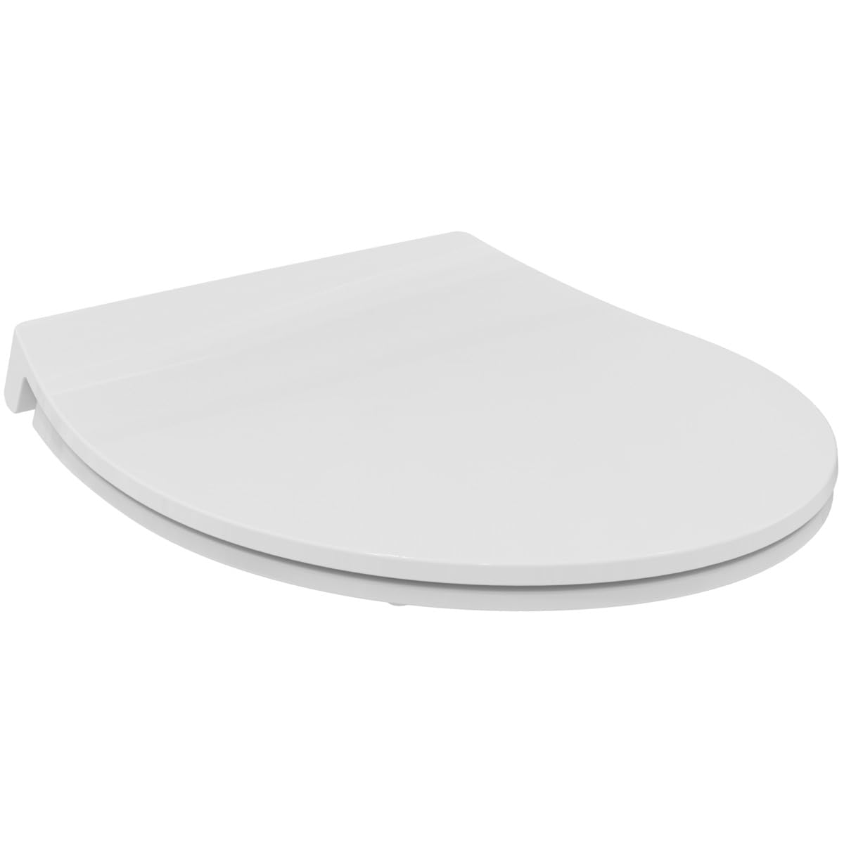 Ideal Standard Tirso Toilet seat, Universal Oval Shape, Toilet seat with Soft-Close Mechanism and Quick-Release Function for Easy Cleaning, Recycled Polypropylene – White (365x425x50 mm)