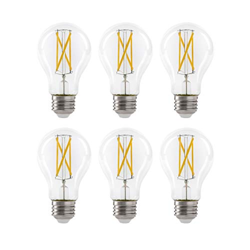 Xtricity LED 8.5W A19 Filament Clear Light Bulb, 60W Equivalent, 800 Lumens, 2700K Soft White, Dimmable, E26 Medium Base, 120V, UL Listed (6 Pack)