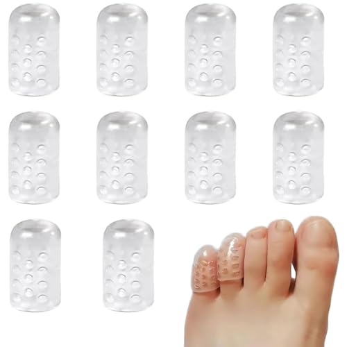 10 Pezzi Protezione Dita Piedi Silicone,Proteggi Dita Piedi Gel,Protezione Mignolo Piede,Copri Piedi Traspiranti,per prevenire vesciche, calli e duroni, ritagliabile per uomo e donna