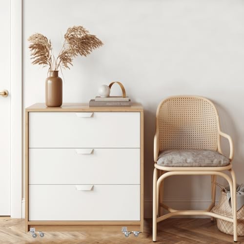 YIXNSW 4 Stück Rollen mit bremse Lenkrollen Ohne Bremse 25mm Rollen für Babybett Möbelrollen Schwerlast Lenkrollen Klein mit 20 Schrauben Verwendet für Möbel, Kinderbetten, Pflanzgefäße
