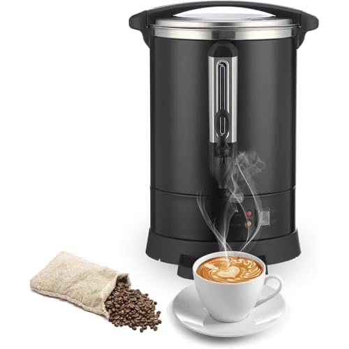 GarveeHome 100 Cups Coffee Urn,14 L/3.8 gal Double Wall Commerical Coffee Maker for Buffet Catering Wedding Gathering,Large Capacity Hot Coffee Dispen
