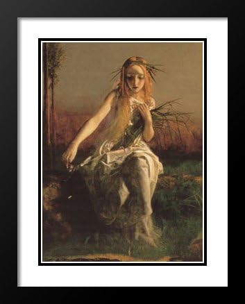 Ophelia (Detail) 20x23 Framed and Double Matted Art Print by Arthur Hughes