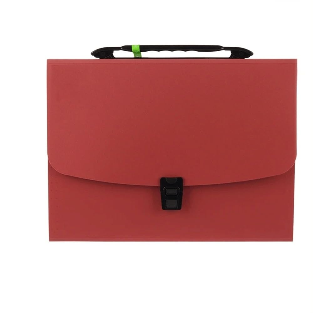 Cartelle ad anelli, Cartelline espositive A4 Cartella espandibile 13 tasche Custodia trasparente Multicolor Ufficio Scuola(Red)