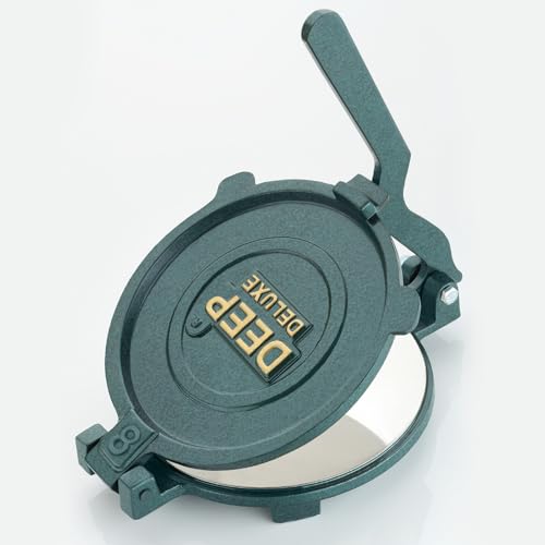 Image of DEEP Cast Iron Roti Maker Machine | 21cm | Chapati Maker Machine | Puri Press Maker | Manual | Stainless Steel Plates | Traditional | Kitchen Utensil for Roti, Chapati, Puri, Papad, Khakhra Maker