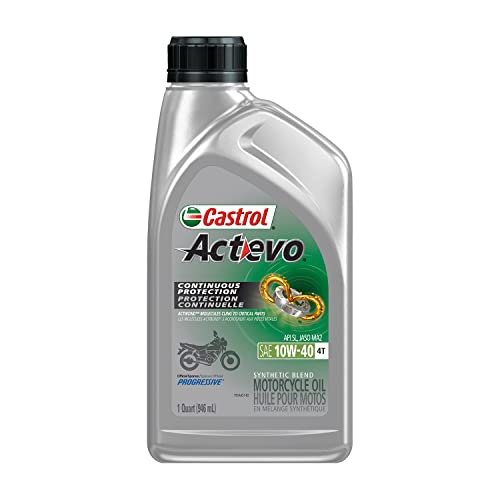 Castrol 06130 Actevo 10W-40 Part Synthetic 4T Motorcycle Oil - 1 Quart Bottle, (Pack Of 6) #TOP3