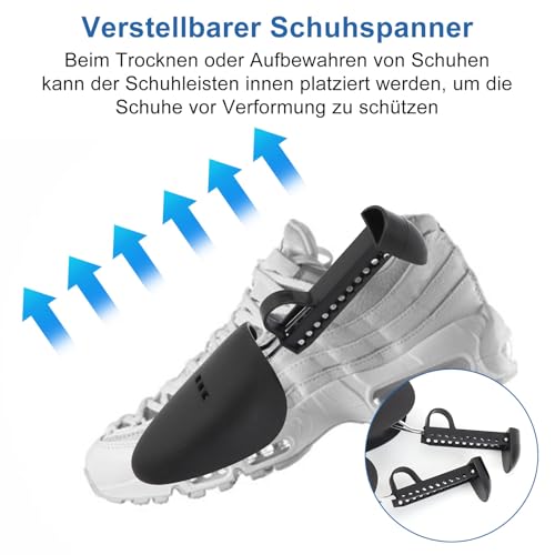 2 Stück Schuhwaschbeutel für Waschmaschine mit Schuhspannern, 360° Reinigungsflaum Wäschenetz für Sneaker bis Gr. 46, Wiederverwendbarer Schuhbeutel mit Reißverschluss, Grau