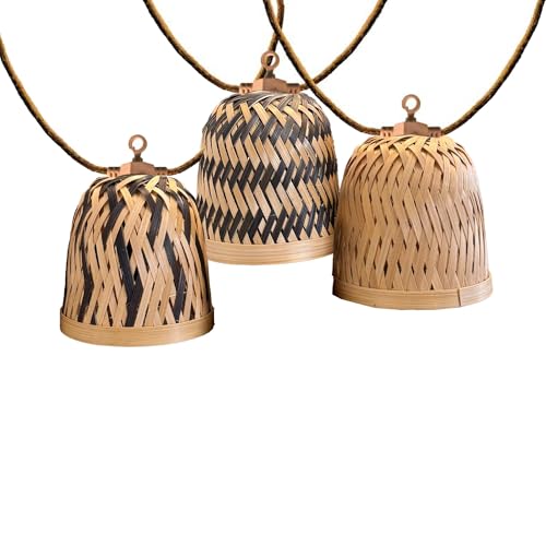 Guirlande lumineuse extérieur raccordable 10 abat-jour naturels en bambou LINA LIGHT HYBRID LED blanc chaud 8m solaire et sur secteur