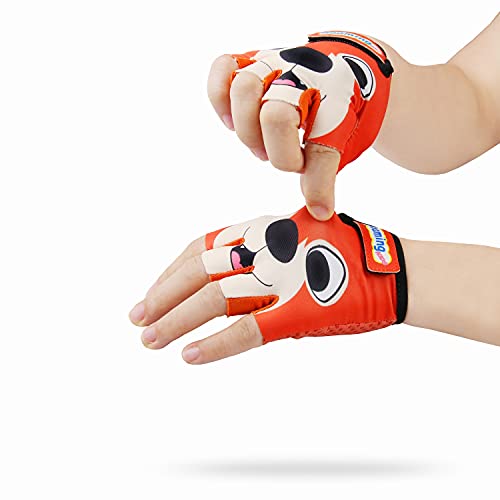 Image of Kids Half-Finger Climbing Gloves for Age 1-10 Boys and Girls Monkey Bars Biking, Good Grip Control Gloves for Gymnastics Scooter Balance Boards Outdoor Sports