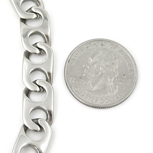 Stainless Steel Flat Mariner Link Men Bracelet 10mm 8.2 inch4