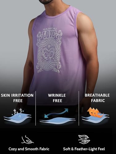 Image of CHKOKKO Sleeveless T Shirts Gym Vest for Men Workout Graphic Printed Premium Cotton Blend Tank Top for Man Running Vest Sando Gym Wear Lightweight Breathable Casual Summer Wear Boys