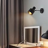 Lámparas de Pared Iluminación Lámpara de pared E27, estilo nórdico, lámpara de pared de cobre, dormitorio, sala de estar, lámpara de noche, pasillo, luces de pared, luces de pared doradas y negras Can