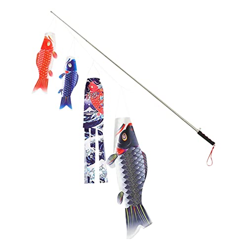 Gogogmee Manga de Viento de Carpa Japonesa para Jardín Decoración Colgante para Restaurante Patio y Exteriores Bandera de Pez Adorno para Árbol Estilo Japonés Satín