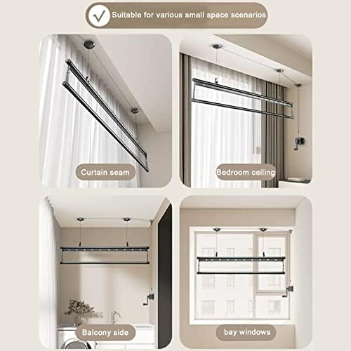 Ceiling-Mounted Laundry Drying Rack - Space-Saving Foldable Clothes Dryer with Aluminum Alloy Pulley, Ideal for Small Spaces & Easy Indoor Use, Handheld Design for Convenience