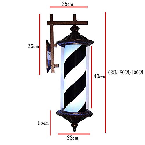 Lanterne solaire extérieure rotative pour enseigne de coiffeur mural rétro - 3