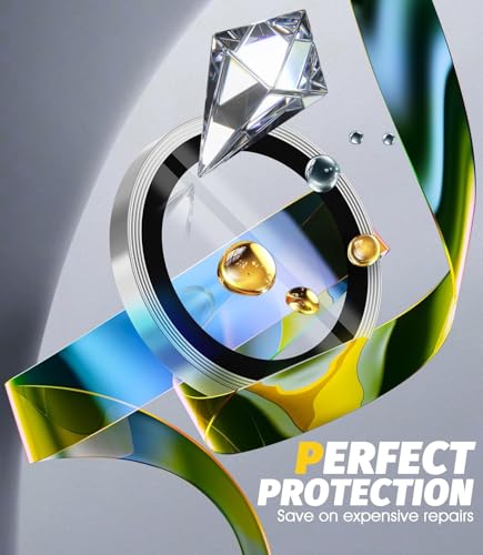 Image of Skinomi Camera Lens Protector Compatible with iPhone 17, [Anti-Scratch] Premium Tempered Glass Film Aluminum Alloy Lens Ring Cover- White Titanium