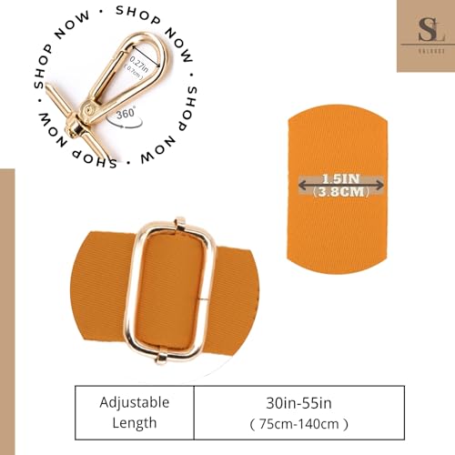Image of S&loyoe Thickened Solid Color Purse Straps Replacement Crossbody Bag Strap Adjustable Wide Guitar Straps for Handbags 1.5inch