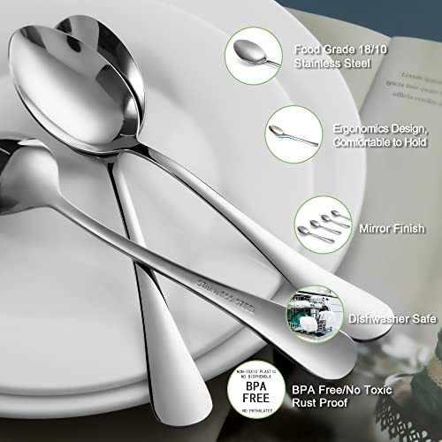 SANTUO Stainless Steel Teaspoon Set,12 Piece 6.7" Spoons Silverware,Dessert Spoons,Mirror Finish & Dishwasher Safe by SANTUO - Image 3