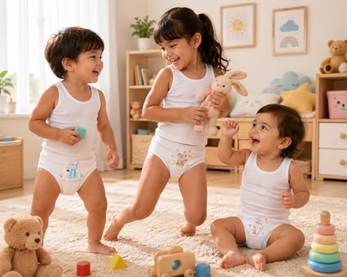 Image of White Colored Panty /Brief /Bloomer for Girls & Boys, Very Soft & Comfortable Cotton Fabric